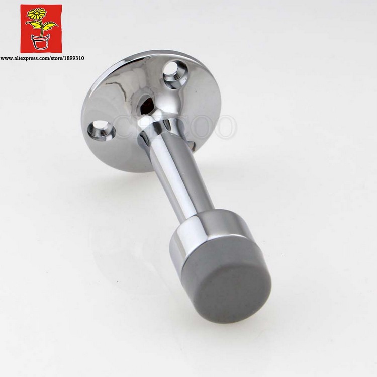 Polish Chrome Doorstoppers Gray Rubber Door Stop Wall Mounted Doorstops Glass Doorstop